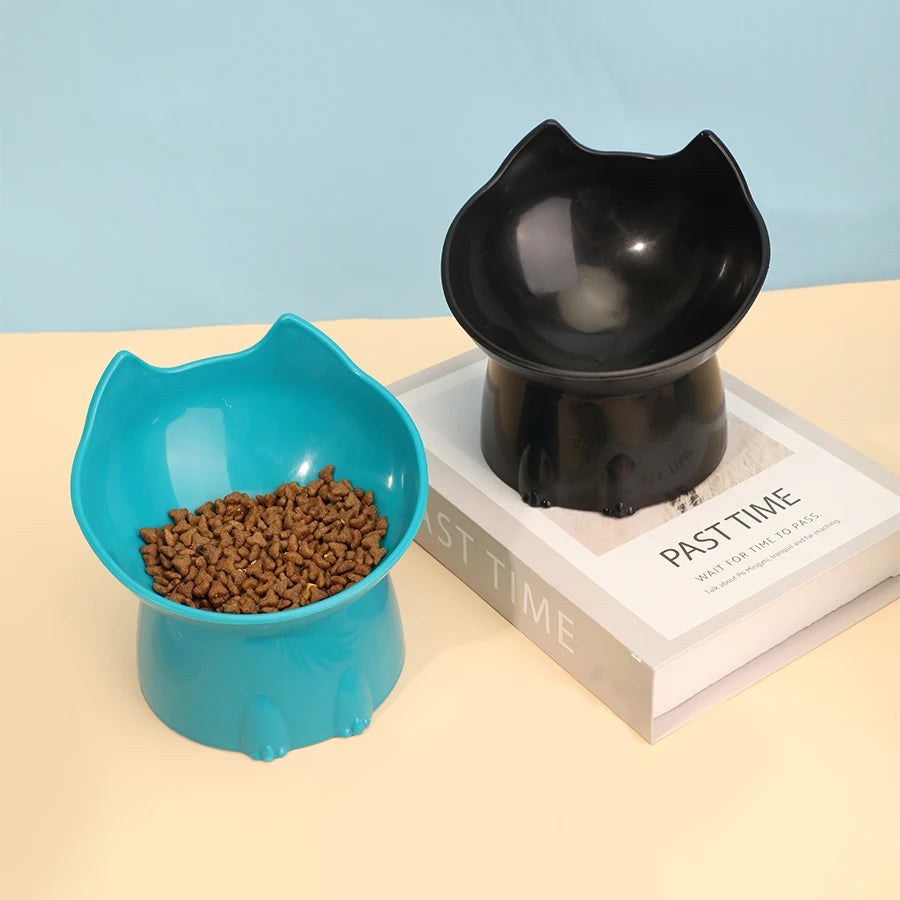 Elevated Cat Bowl – Anti-Slip Raised Pet Feeding Bowl with Tilted Design