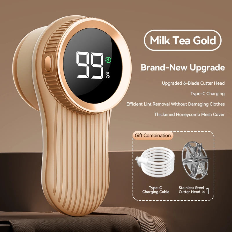 Portable Electric Fabric Shaver – Rechargeable Lint & Fuzz Remover with LED Display