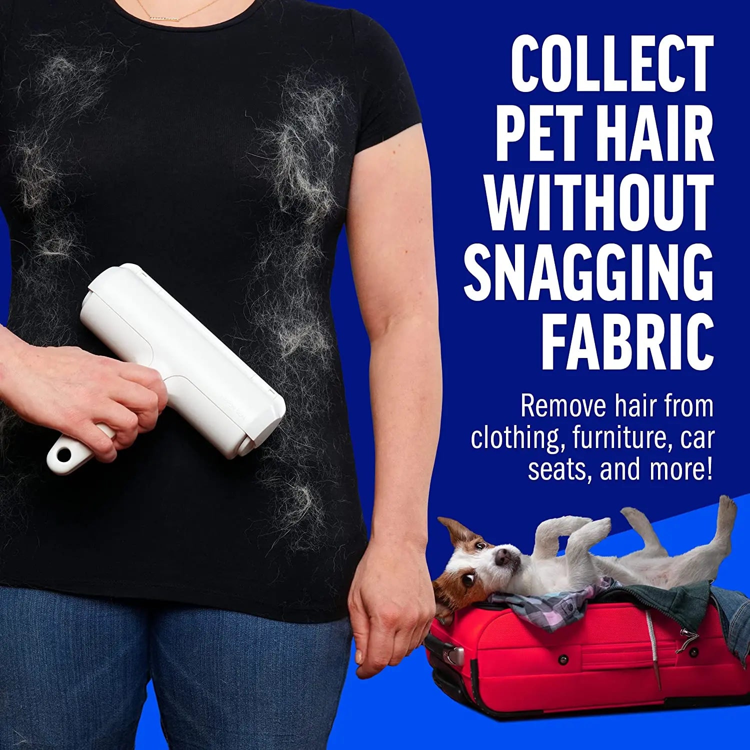 Self-Cleaning Pet Hair Remover Roller – Reusable Lint & Fur Remover for Dogs and Cats
