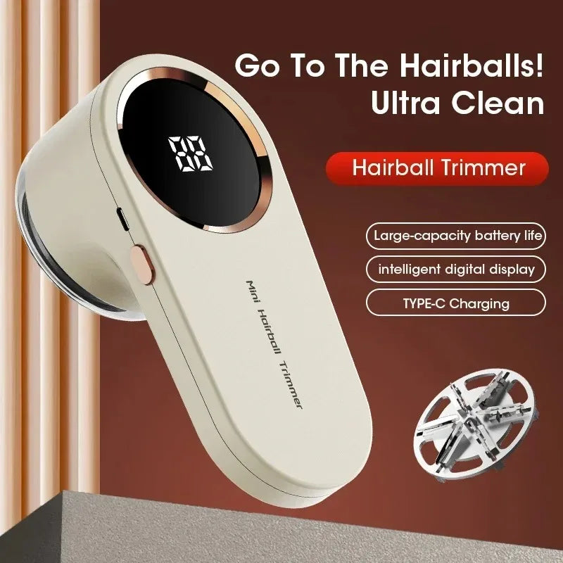Portable Electric Fabric Shaver – Rechargeable Lint & Fuzz Remover with LED Display