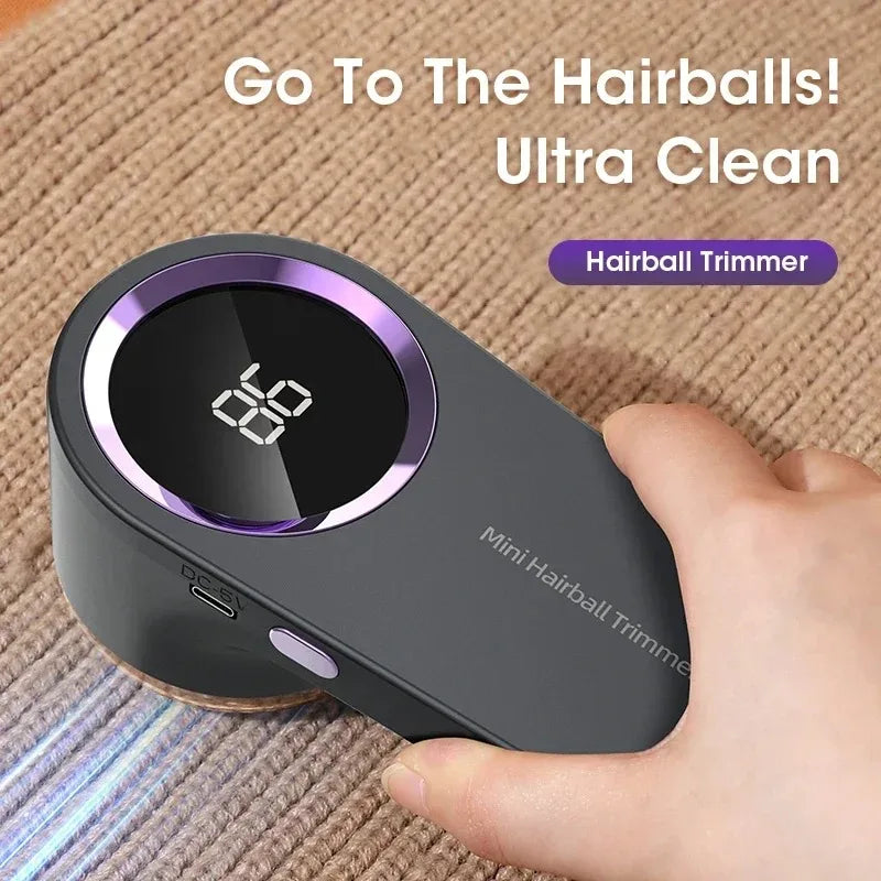 Portable Electric Fabric Shaver – Rechargeable Lint & Fuzz Remover with LED Display