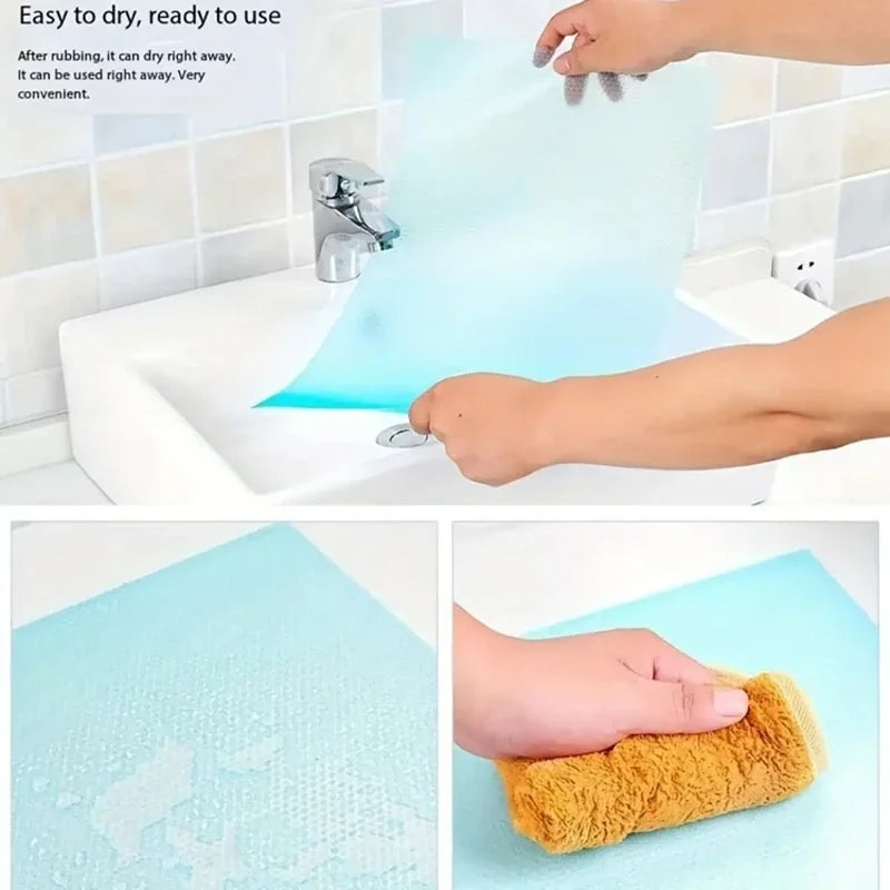 Waterproof Refrigerator Shelf Liners (4-Pack) – Washable Non-Slip Kitchen Drawer Mats